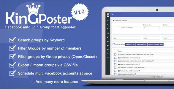 King poster | Facebook АвтоПостер + Модуль Авторегистрации в группы