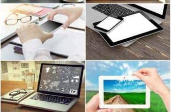 Ноутбук, планшет, телефон на столе в офисе