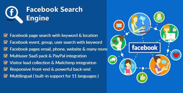 Поисковик в Facebook - cкрипт поиска страниц, и информации