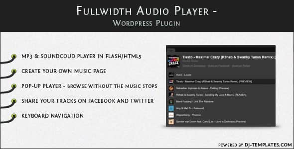 Fullwidth Audio Player - Плагин для WordPress