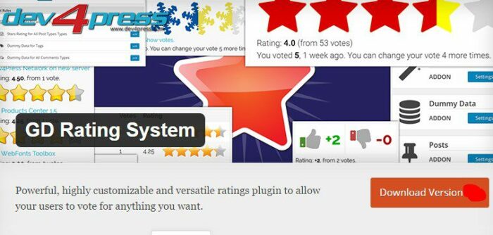 GD Rating System - Система рейтинга, плагин WP