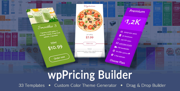 WP Pricing Table Builder - Адаптивная таблица цен, плагин для WordPress