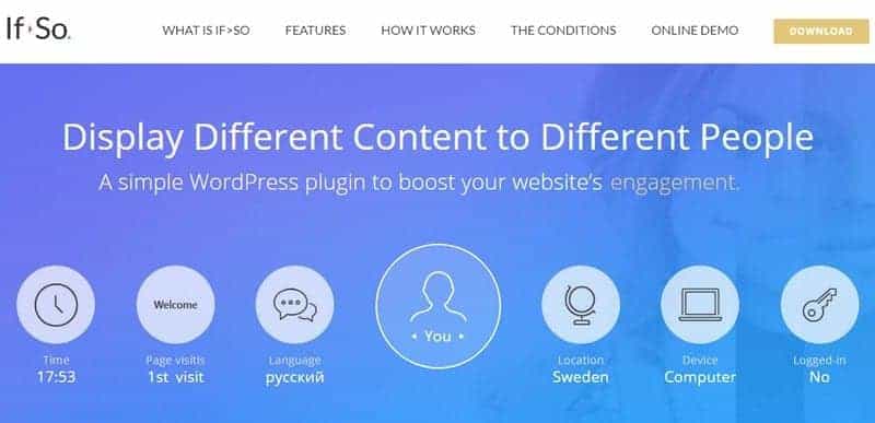 If-So - Динамическая подмена контента - wordpress плагин на русском языке.