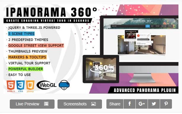 iPanorama 360° - Построитель виртуальных туров для WordPress
