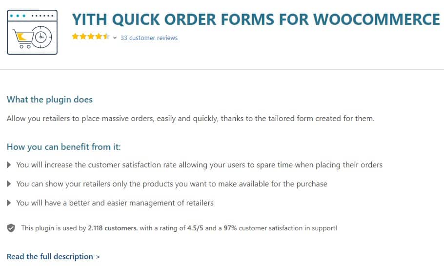 YITH Quick Order Forms Premium для WooCommerce - Быстрые Формы Заказа