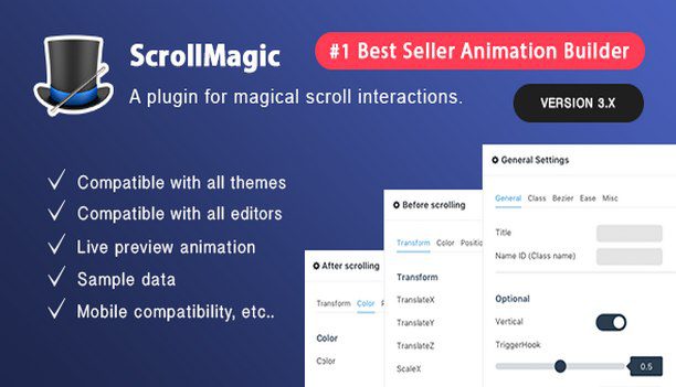 Scroll Magic Wordpress - Плагин для анимации прокрутки.