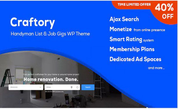 Craftory - WordPress тема Каталог вакансий, биржа фриланс - на русском!
