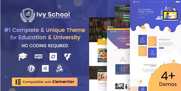 Ivy School – Образование, университет и школа WordPress тема