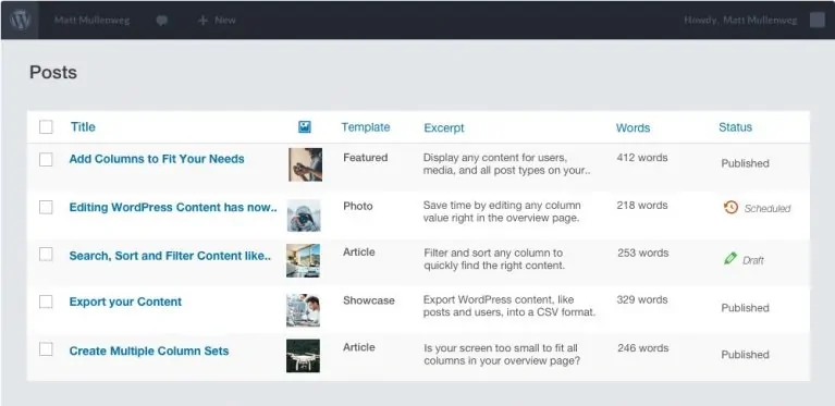 Admin Columns PRO + Add-ons - управление, добавление столбцов в админке