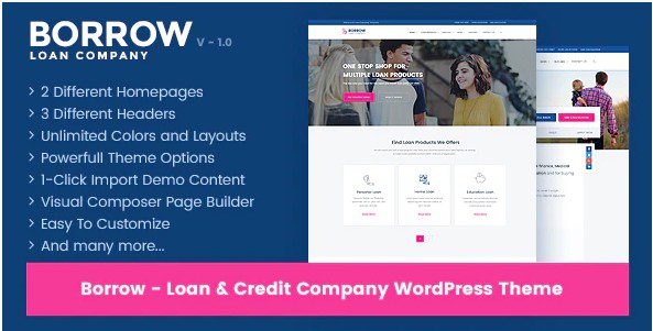 Borrow - Кредитная компания WordPress Тема Borrow - Кредитная компания WordPress Тема