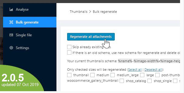 WordPress Real Thumbnail Generator - массовая регенерация миниатюр / папка для загрузки