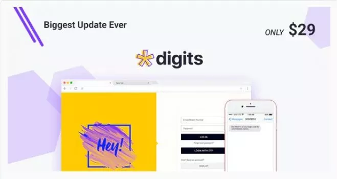 Digits - WordPress вход и регистрация через мобильный + Аддоны