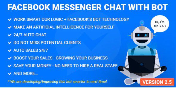 Facebook Messenger Chat with Bot - Мессенджер + Бот