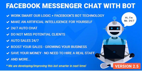 Facebook Messenger Chat with Bot - Мессенджер + Бот Facebook Messenger Chat with Bot - Мессенджер + Бот