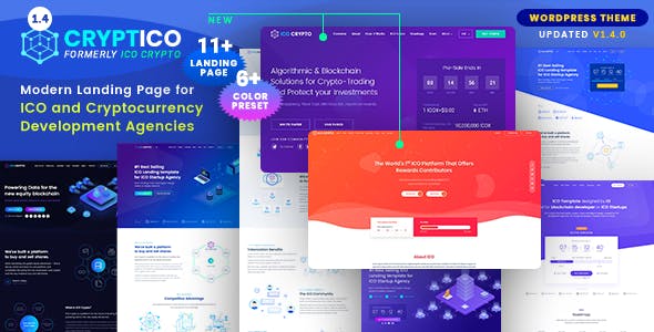 Cryptico - ICO Crypto Landing & Cryptocurrency WordPress тема для Криптовалюты Cryptico - ICO Crypto Landing & Cryptocurrency WordPress тема для Криптовалюты