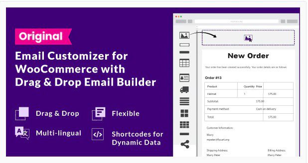 Email Customizer for WooCommerce with Drag and Drop Email Builder - Настройщик Писем Woocommerce Email Customizer for WooCommerce with Drag and Drop Email Builder - Настройщик Писем Woocommerce