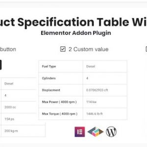 Product Specification Table Widget For Elementor - Виджет таблицы спецификаций продукта