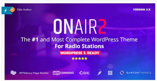 Onair2 v3.9.6 - тема WordPress для радиостанции с безостановочным музыкальным плеером Onair2 v3.9.6 - тема WordPress для радиостанции с безостановочным музыкальным плеером