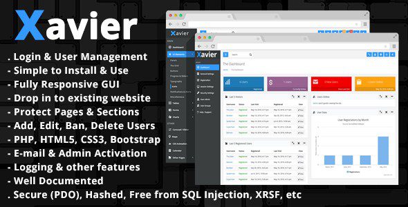 Xavier v3.2 - PHP-скрипт входа и панель управления пользователями