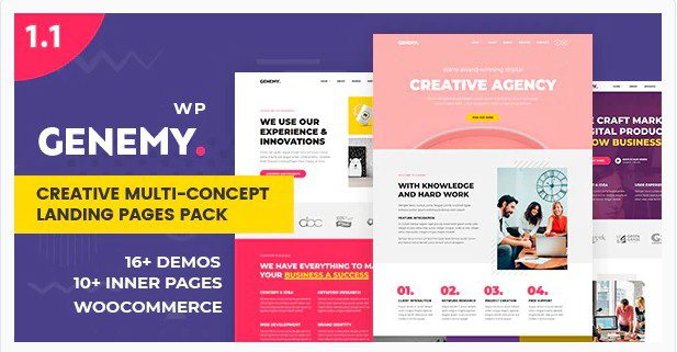 Genemy v1.5.6 - Creative Multi Concept Landing Pages Pack With Page Builder Genemy v1.5.6 - Creative Multi Concept Landing Pages Pack With Page Builder