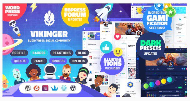 Vikinger v1.8.0 - Социальное сообщество BuddyPress и GamiPress Vikinger - BuddyPress and GamiPress Social Community - Социальное сообщество BuddyPress и GamiPress