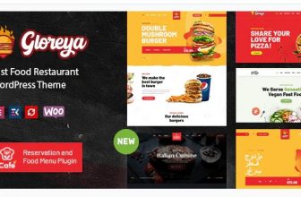 Gloreya - Тема WooCommerce для ресторана быстрого питания и доставки