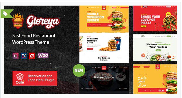 Gloreya - Тема WooCommerce для ресторана быстрого питания и доставки