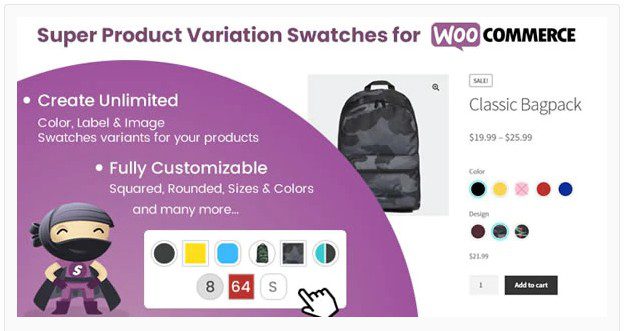 Super Product Variation Swatches для WooCommerce