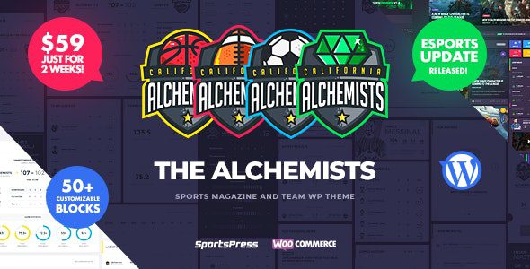 Alchemists - спортивный, киберспортивный и игровой клуб и новостная тема WordPress Alchemists - спортивный, киберспортивный и игровой клуб и новостная тема WordPress