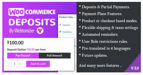 WooCommerce Deposits - плагин частичных платежей