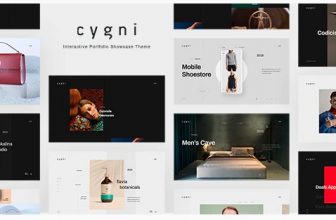 Cygni - тема интерактивной витрины портфолио