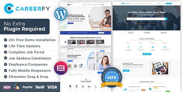 Careerfy v9.1.1 - WordPress тема для доски объявлений о вакансиях Careerfy - Job Board WordPress Theme - тема для доски объявлений о вакансиях