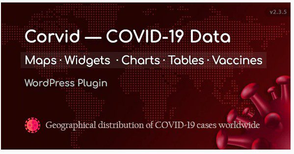 Corvid - карты и виджеты данных Covid-19 для WordPress