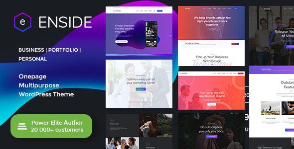 Enside - одностраничная WordPress тема Лендинг пейдж Enside - одностраничная WordPress тема Лендинг пейдж