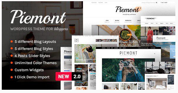 Piemont wordpress theme - тема для блога wordpress о путешествиях и образа жизни