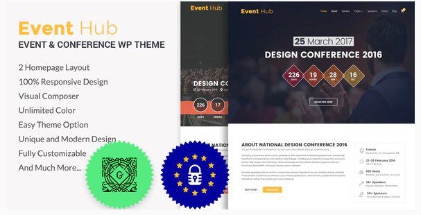 Event Hub v1.1.1 - WordPress Тема для мероприятий, конференций Event Hub - WordPress Тема для мероприятий, конференций