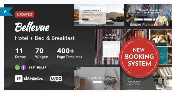 Bellevue - Тема календаря бронирования гостиницы + ночлега и завтрака