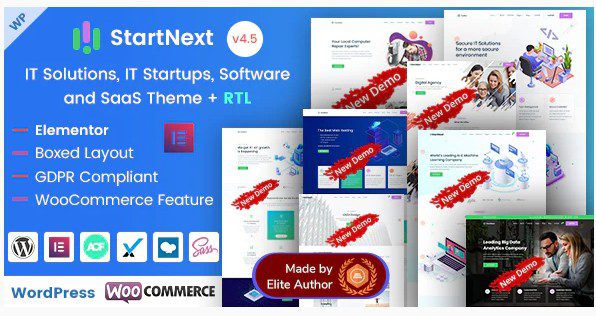 StartNext v4.5.0 - IT Тема WordPress для стартапов StartNext - тема WordPress для стартапов ИТ-бизнеса