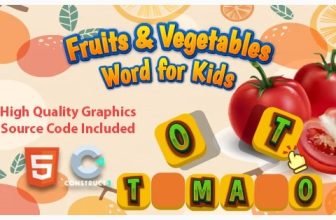 Fruits & Vegetables Word for Kids - игра для детей - угадай слово