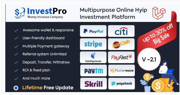 InvestPro – Кошелек и банкинг Онлайн Инвестиционная платформа Hyip