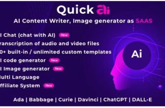 QuickAI — это платформа SaaS, которая позволяет вашим пользователям использовать технологию искусственного интеллекта OpenAI для создания уникального контента и изображений.