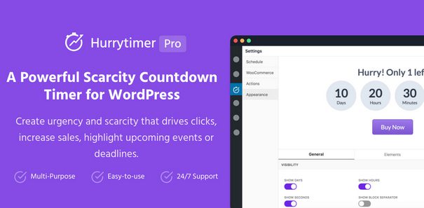 Мощный многоцелевой таймер обратного отсчета для WordPress Создайте ощущение срочности и дефицита, которое стимулирует клики, увеличивает продажи, подчеркивает предстоящие события или сроки.