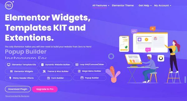 Шикарный плагин Royal Elementor с большим количеством Демо шаблонов и предустановленных блоков, в том числе и всплывающих окон.